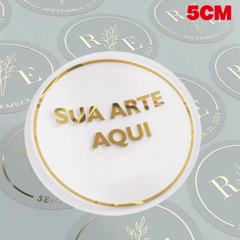 Adesivo personalizado redondo sua arte ou logo log