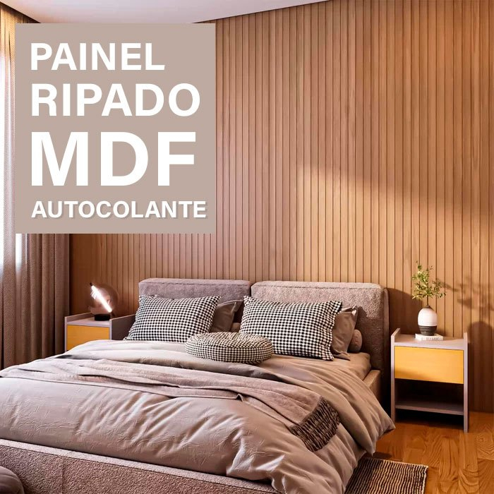 Kit Com Placas Ripada Painel Decorativo em Mdf de