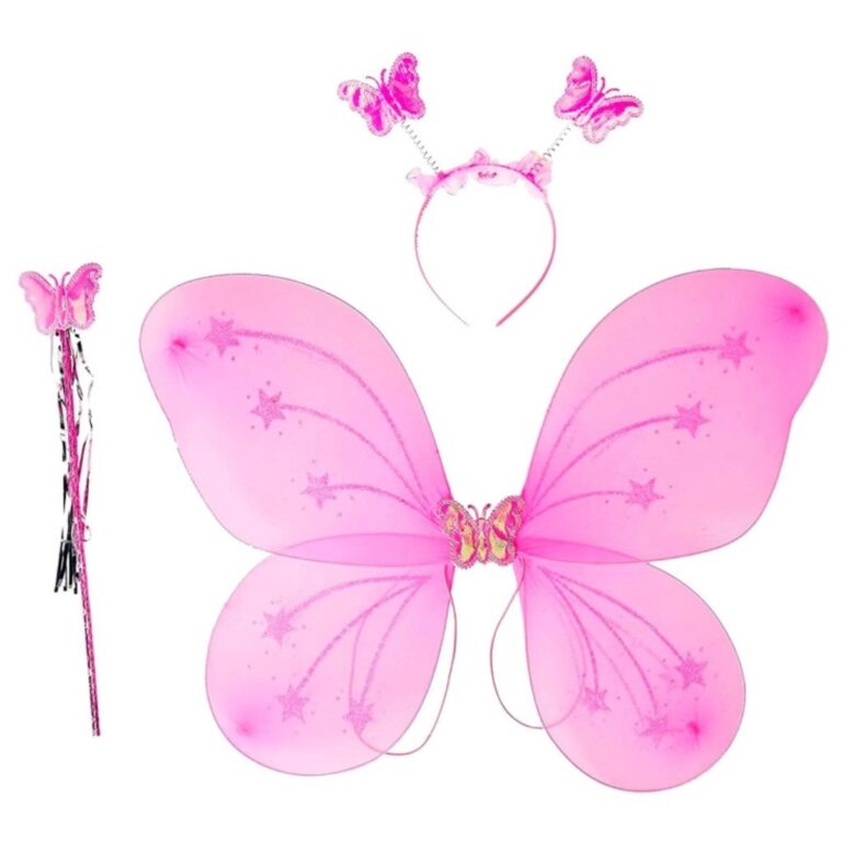 Kit Asa De Borboleta Fantasia Infantil Fada com Ti