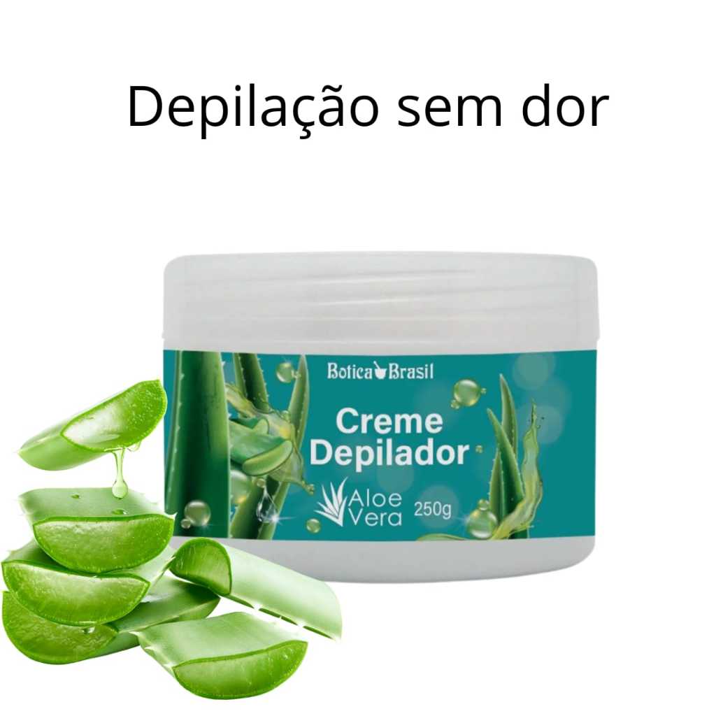 Creme Depilatório Corpo Pernas Axilas Virilhas – com Aloe Vera Botica Brasil – 250g