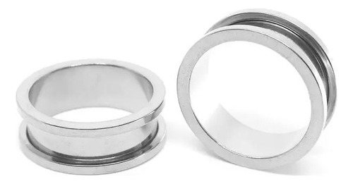 1 Uni Alargador De Orelha Túnel Aço Cirúrgico D