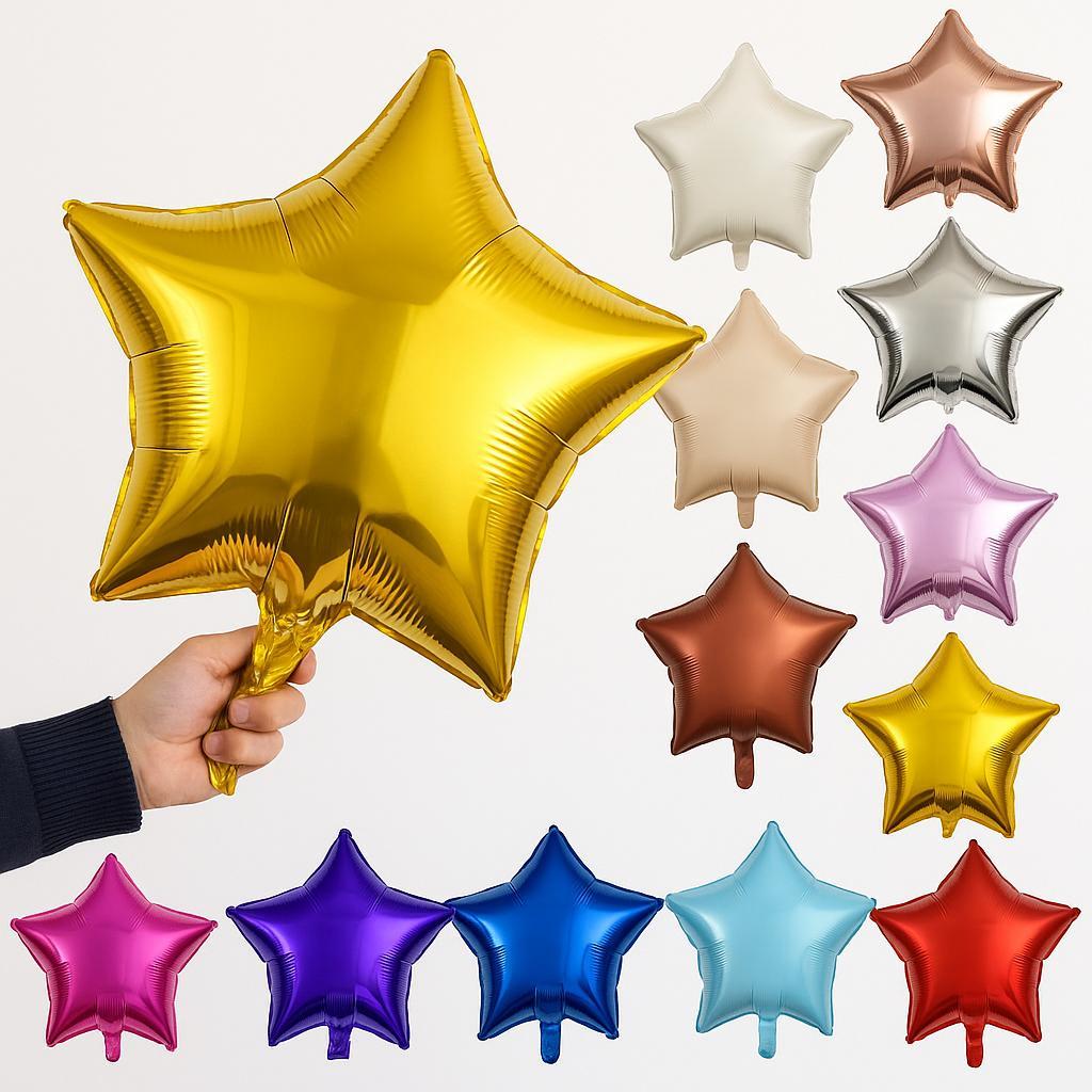 5/10/15/20 Balões Estrela Metalizado 45cm – Estrela/ Redondo
