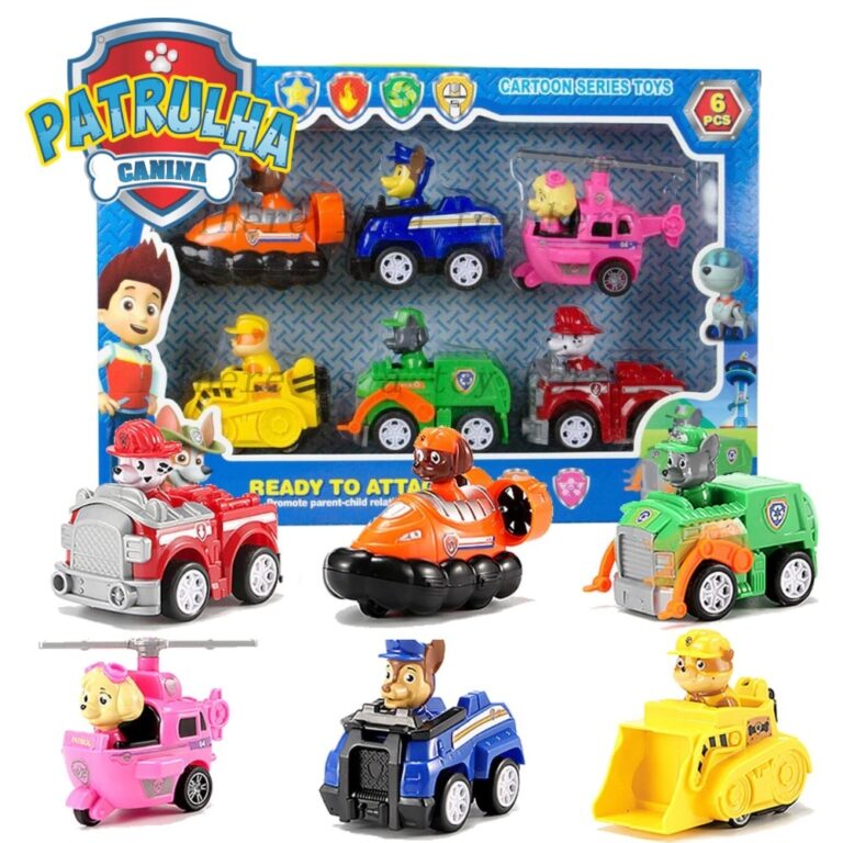 Kit 6 Carrinho Patrulha Canina Brinquedo Coleção