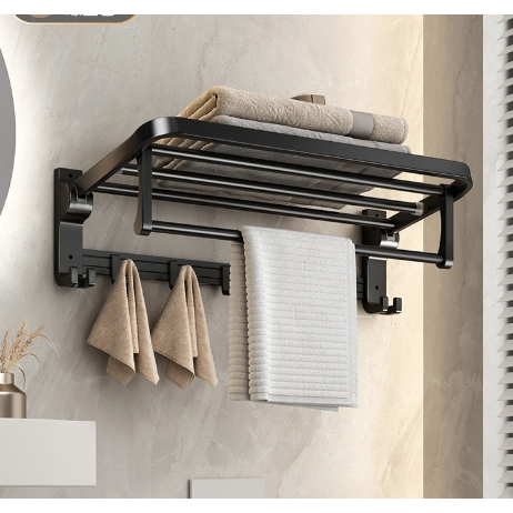 Porta Toalha Suporte Toalheiro Banheiro Duplo Aço
