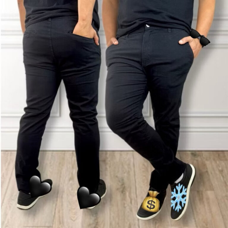 Calça Sarja masculino Com Bolso Embutido Slim Com