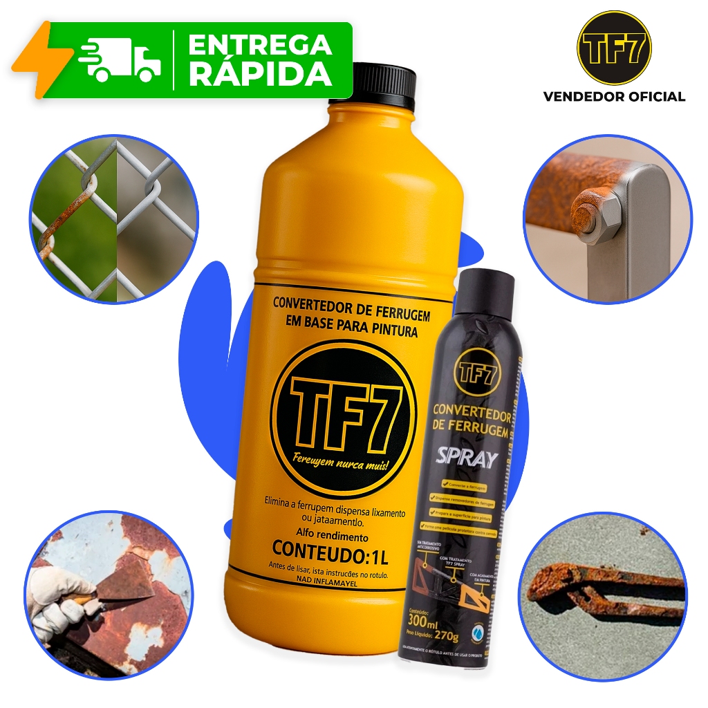 TF7 + Pincel Fundo Convertedor De Ferrugem