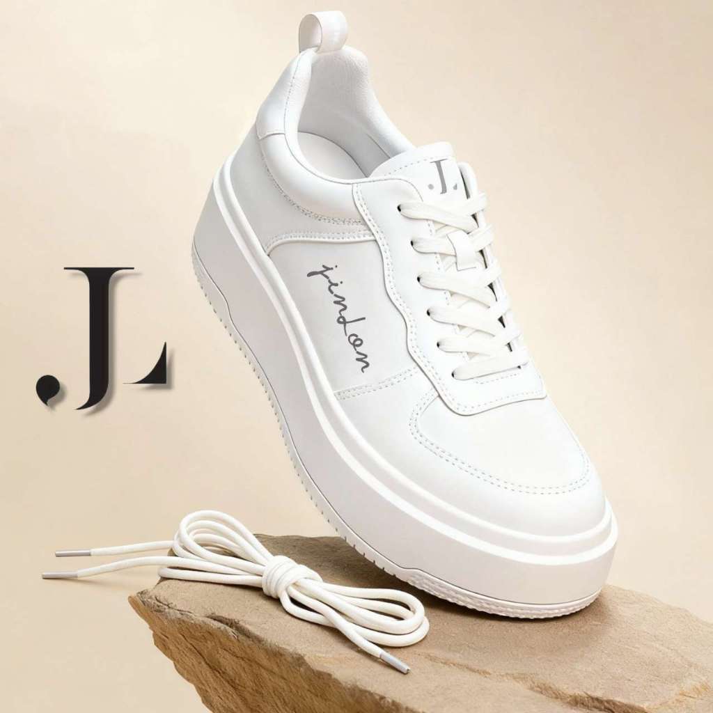 JL  .  Tênis Casual Branco Feminino Masculino Modelo Premium Clássico Esportivo Academia Unissex