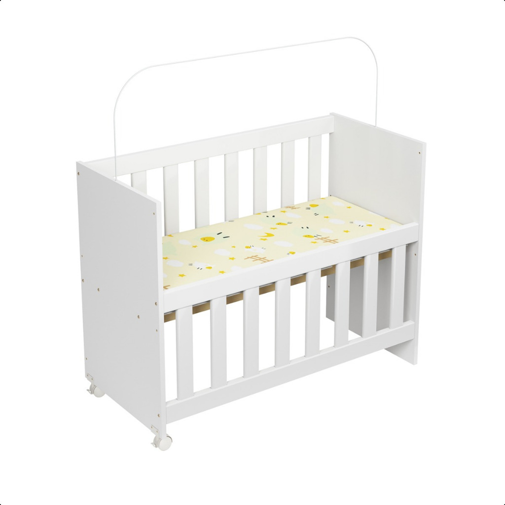 *Mini Berço De Bebê Chiqueirinho Moderno Confortável Com Rodízios Acompanha Colchão 2 em 1 Soninho