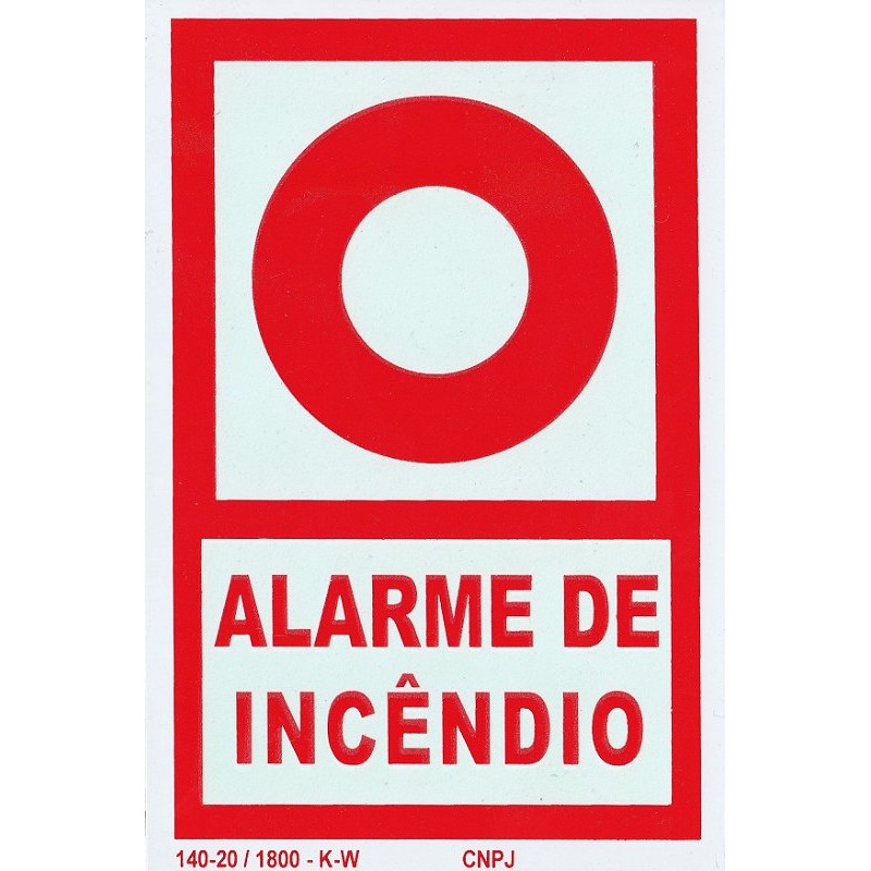Placa de Sinalização de Emergência – Alarme de Incêndio E2 10×15