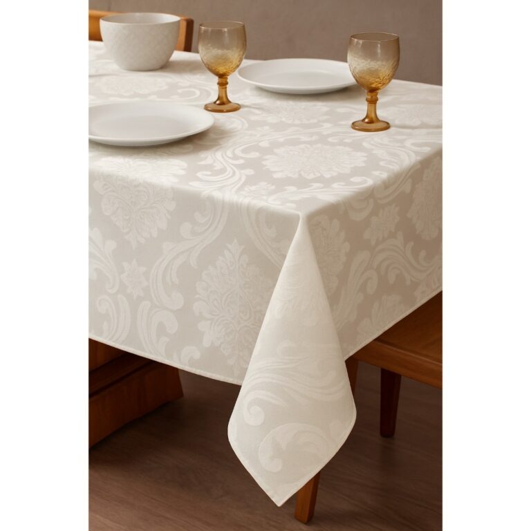 Toalha De Mesa Tecido Jacquard Retangular Durável