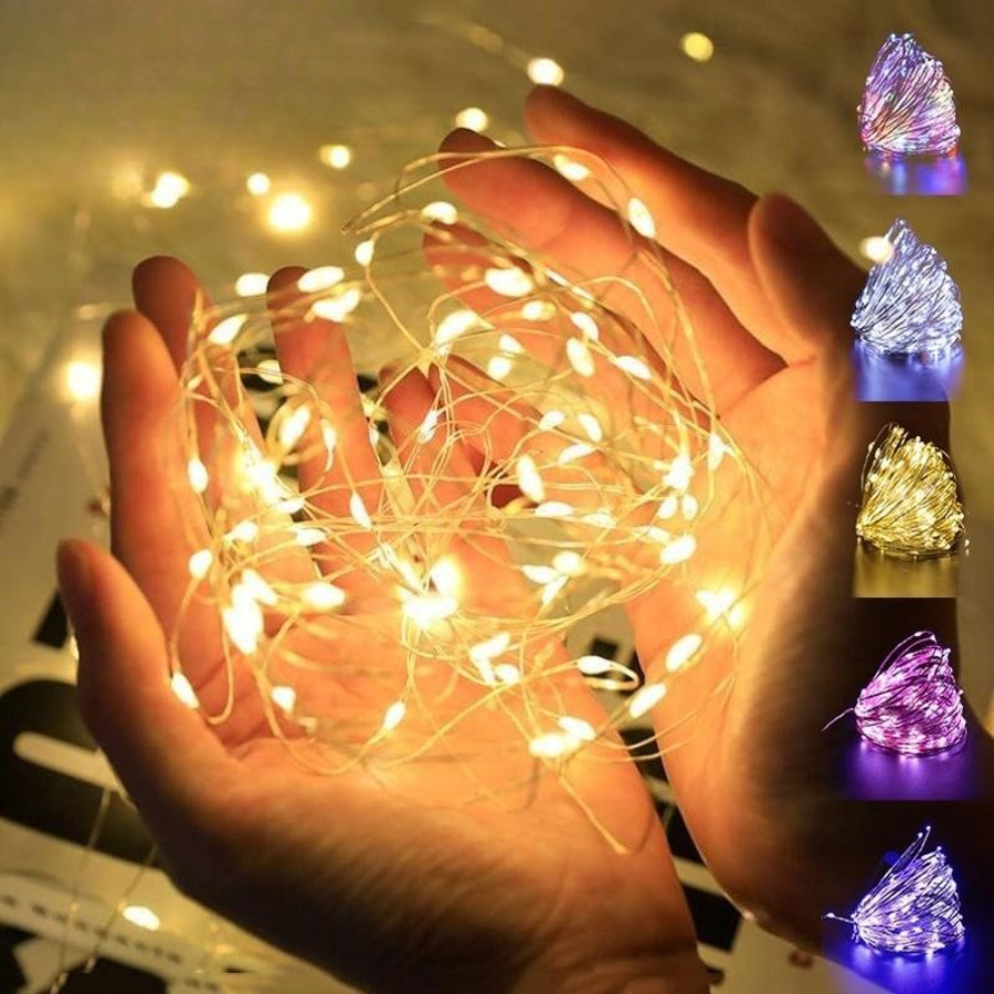 Luzes De Fadas LED De Fio De Cobre De 2M-Mini Cordas De Luz Para Quarto , Casamento , Festa E Decora