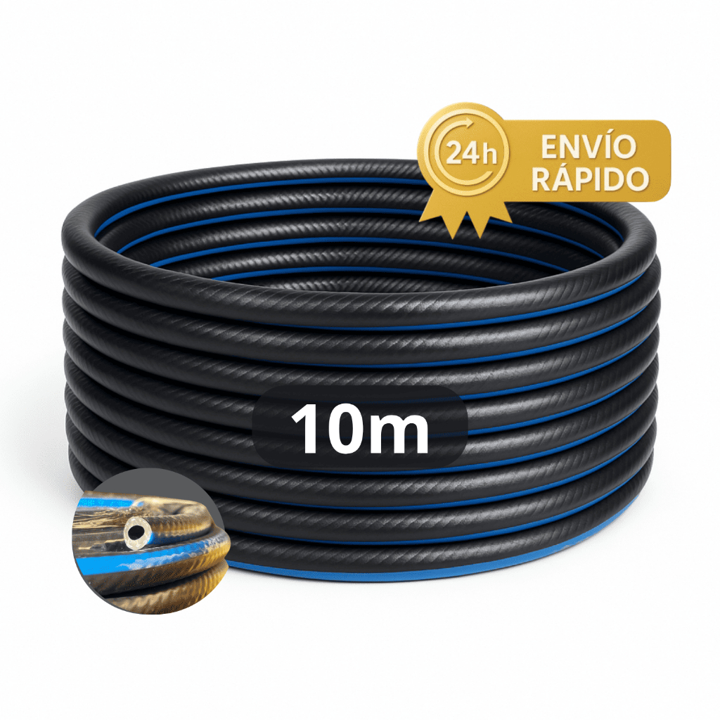 Mangueira Para Compressor Rolo 10 Metros PT300 1/4 De Ar Comprimido Pneumática Borracha Borracharia