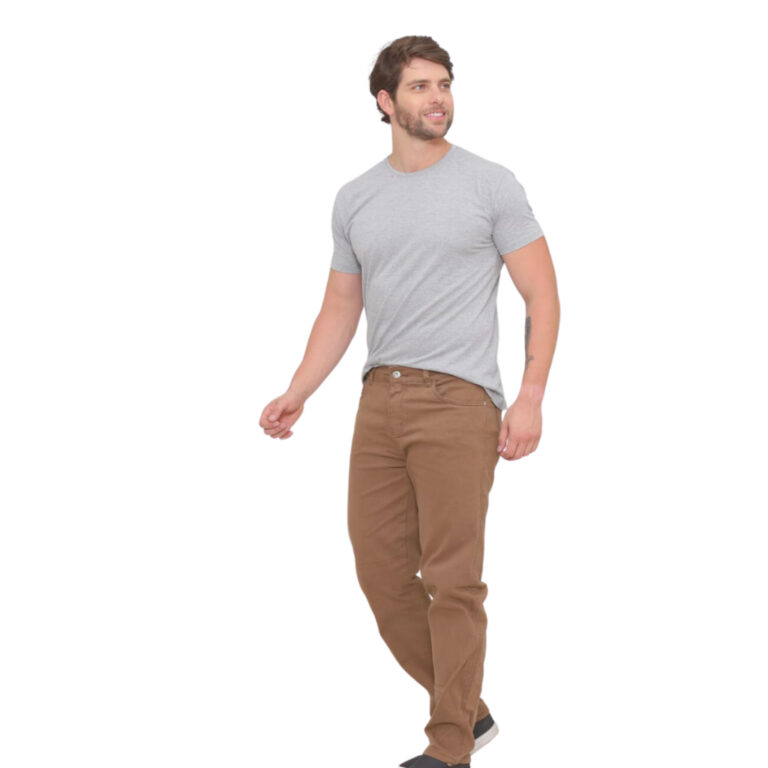 Calça Masculina Tradicional Sarja Marrom Chocolat