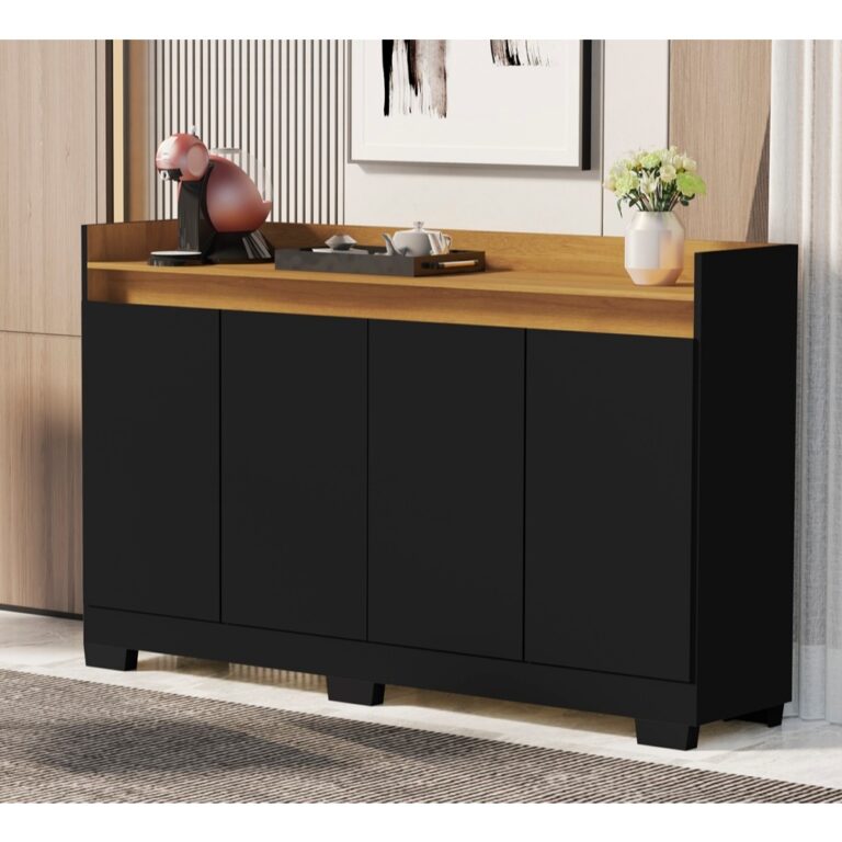 Rack Aparador Buffet Cantinho Café Retrô 4 Porta