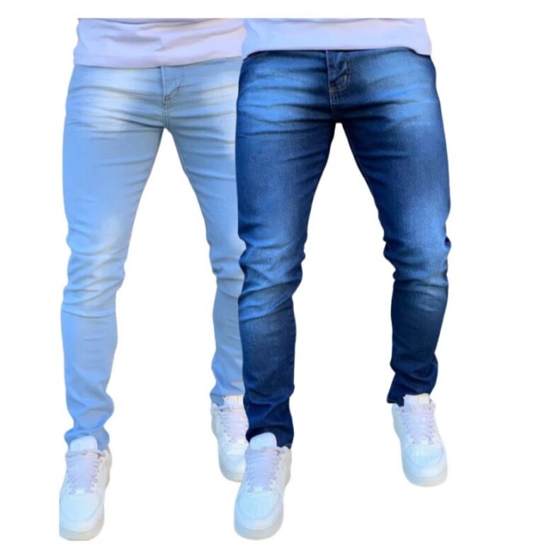 Kit Calça Jeans Masculina Skinny Com Lycra Elasta