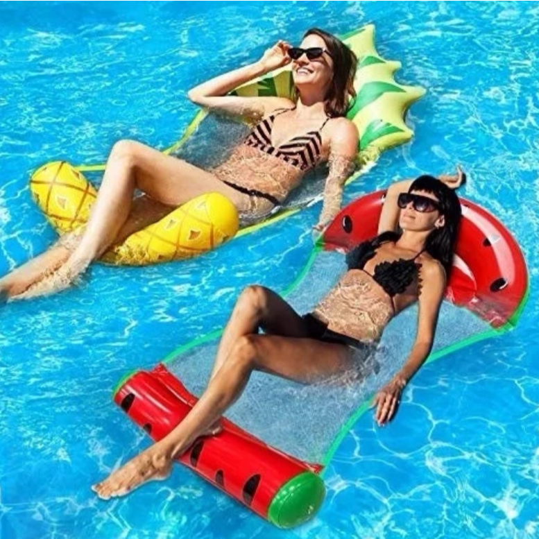 Boia Rede Para Piscina Praia Cama Flutuante Colchão Deitado Reclinável Inflável Verão