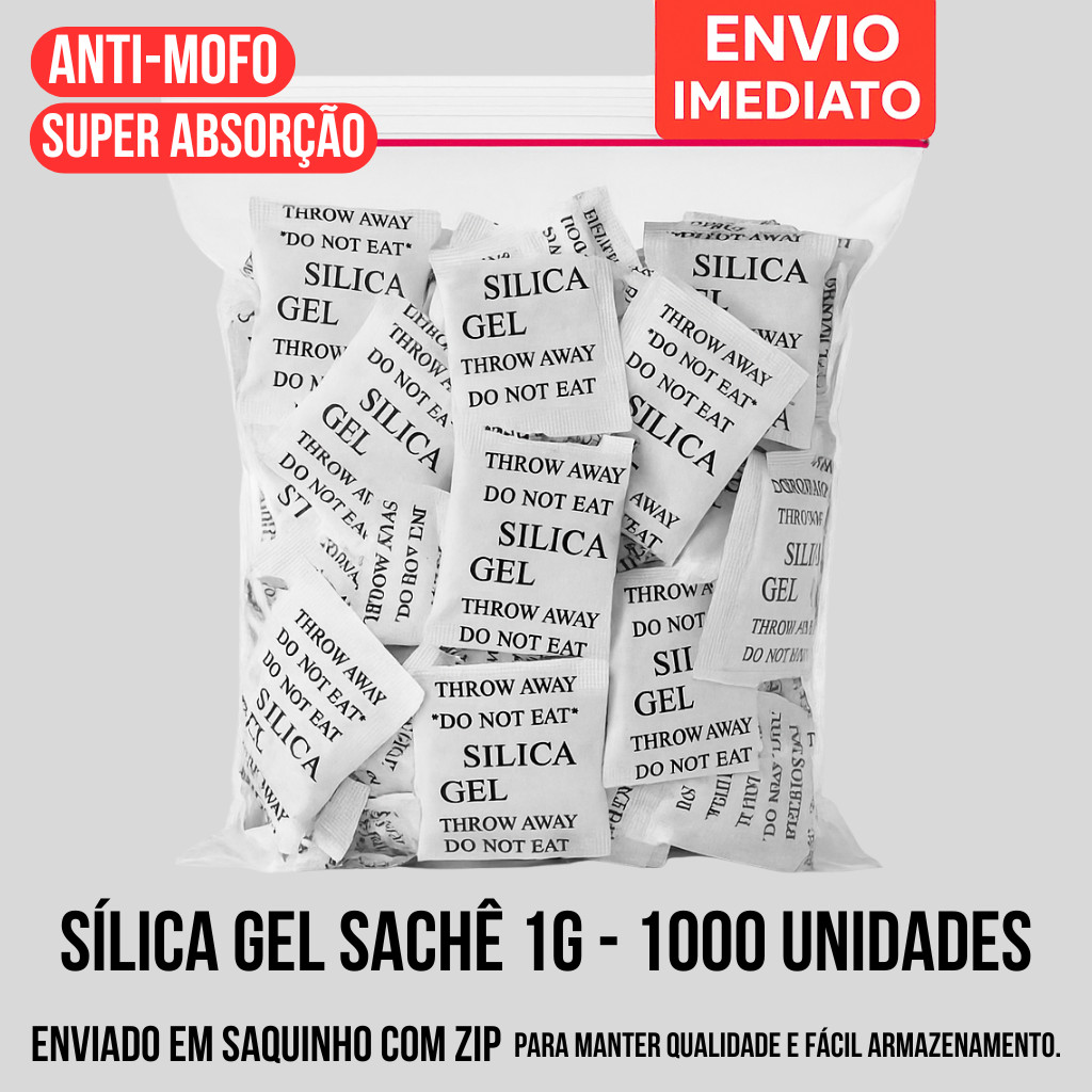 Sílica Gel 1g  1000 Unidades  Antimofo  Super Absorção  Envio Rápido