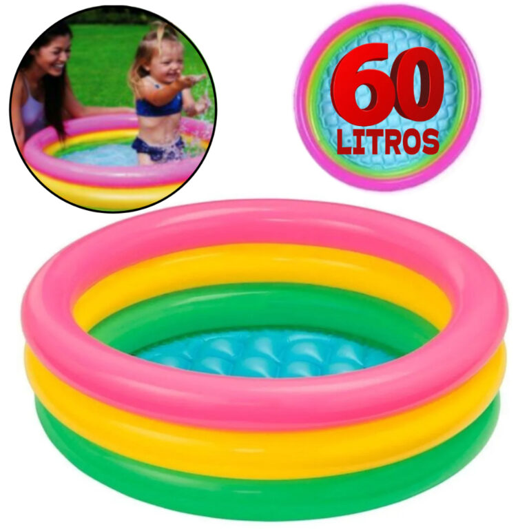 Piscina Inflável Infantil Redonda 90 Litros Para 
