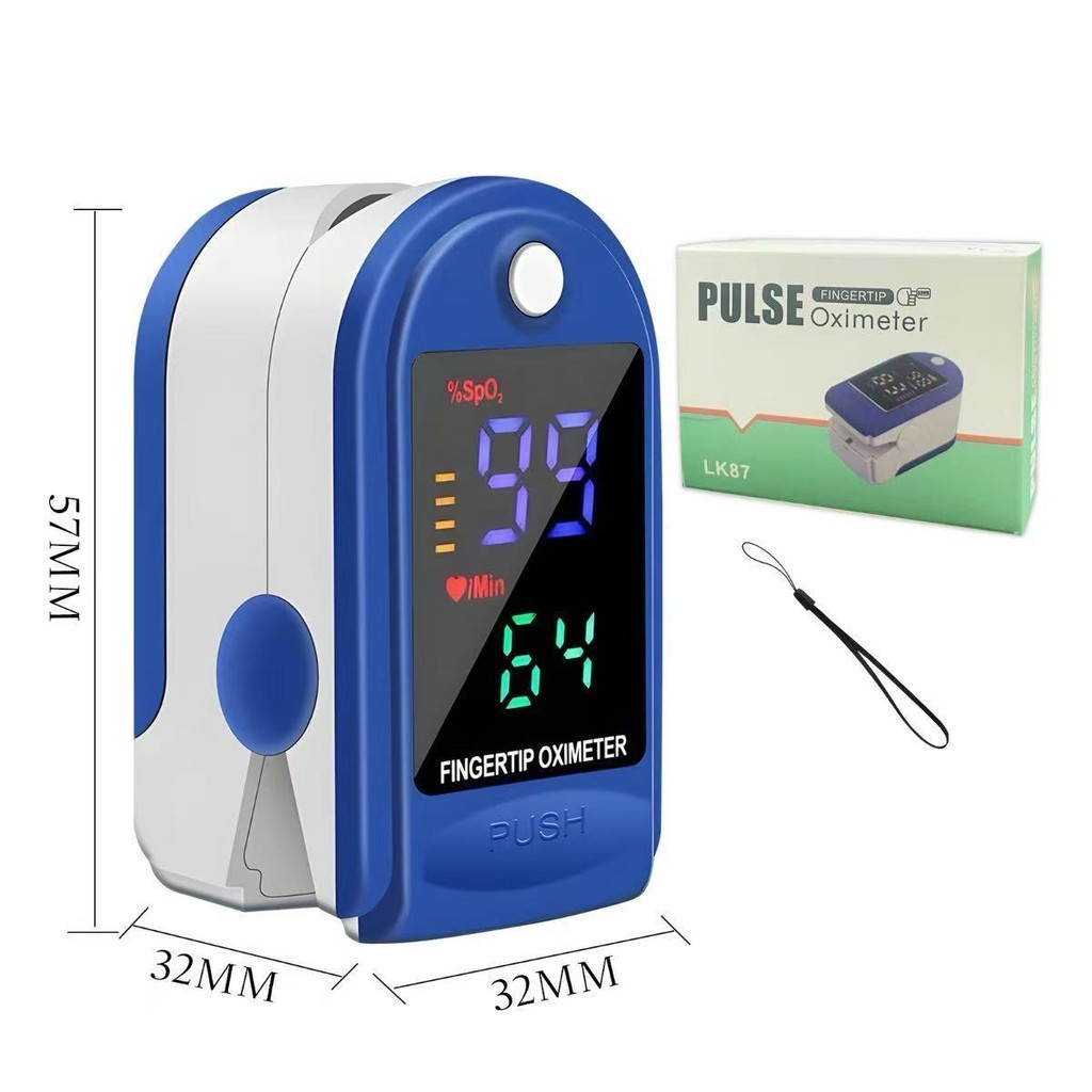 Kit 3 Oxímetro de Dedo Digital Portátil | Medidor de Oxigênio SpO2 e Frequência Cardíaca com Tela LE