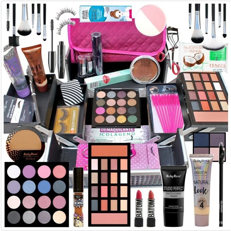 Kit Empreendedora de Sucesso – Revenda de Maquiagem com Necessaire 6 Itens Atacado base gloss