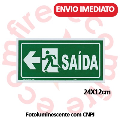 Placa de Sinalização de Emergência S13 SaÍda E
