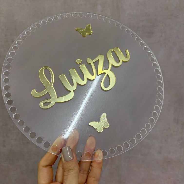 BASE ACRÍLICA REDONDA COM NOME PERSONALIZADO 25 C