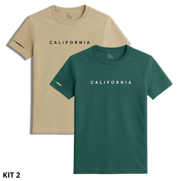 Kit 2 Camisetas Masculinas California 100% Algodã