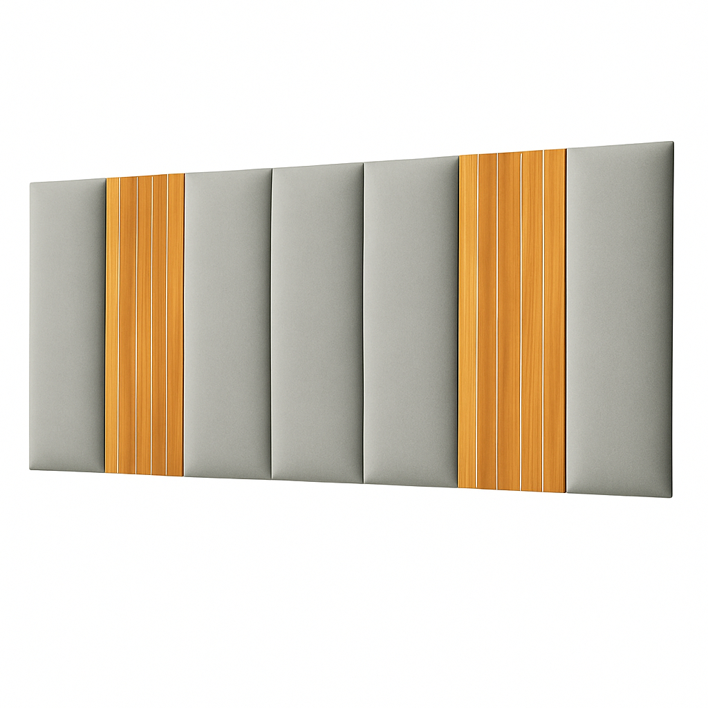 KIT ATÉ 13 PLACAS DE CABECEIRA ESTOFADA + RIPADO MODULAR FREIJÓ CAMA BOX