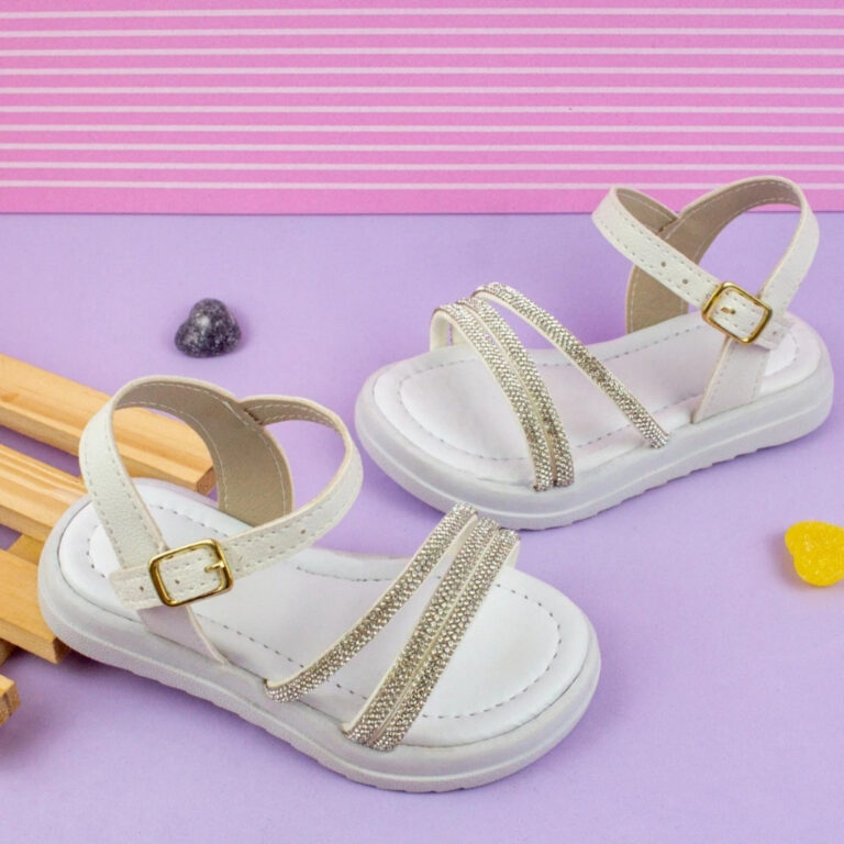 Sandália Infantil Feminina Brilho Strass Menina D