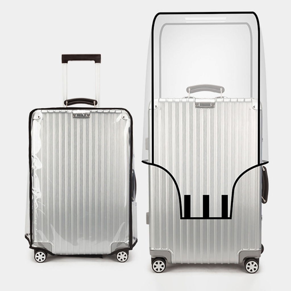 Capa Protetora Transparente Em PVC Para Mala De Viagem Borda Preta ATP53