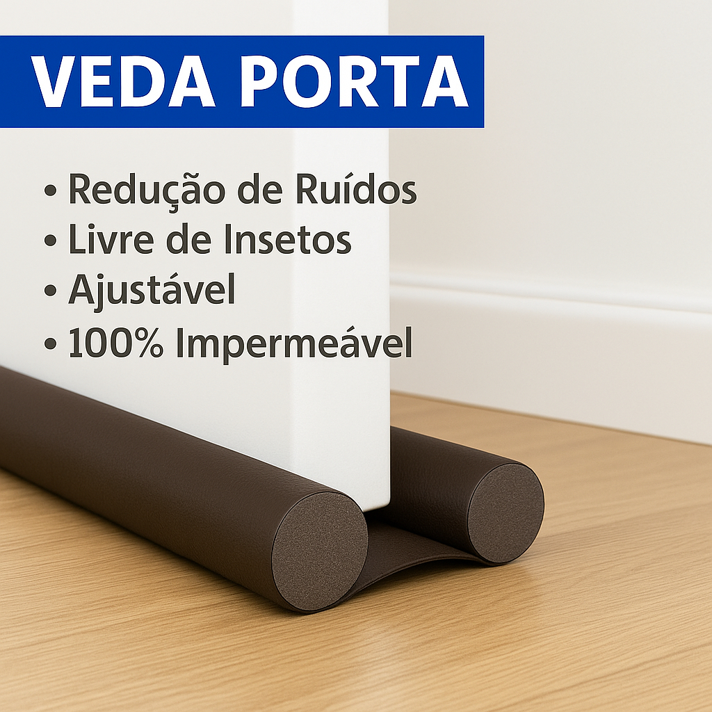 Veda Porta Contra Insetos Poeira e Vento 80 90 100cm Isolamento Acústico Ajustável Vedação Porta