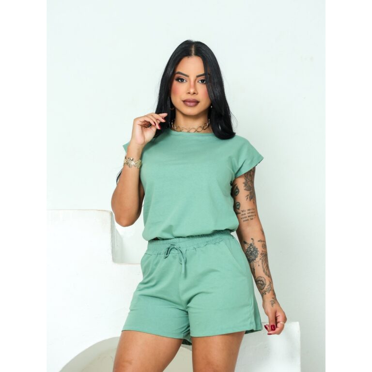 Conjunto em Malha 100% algodão Shorts e Blusa