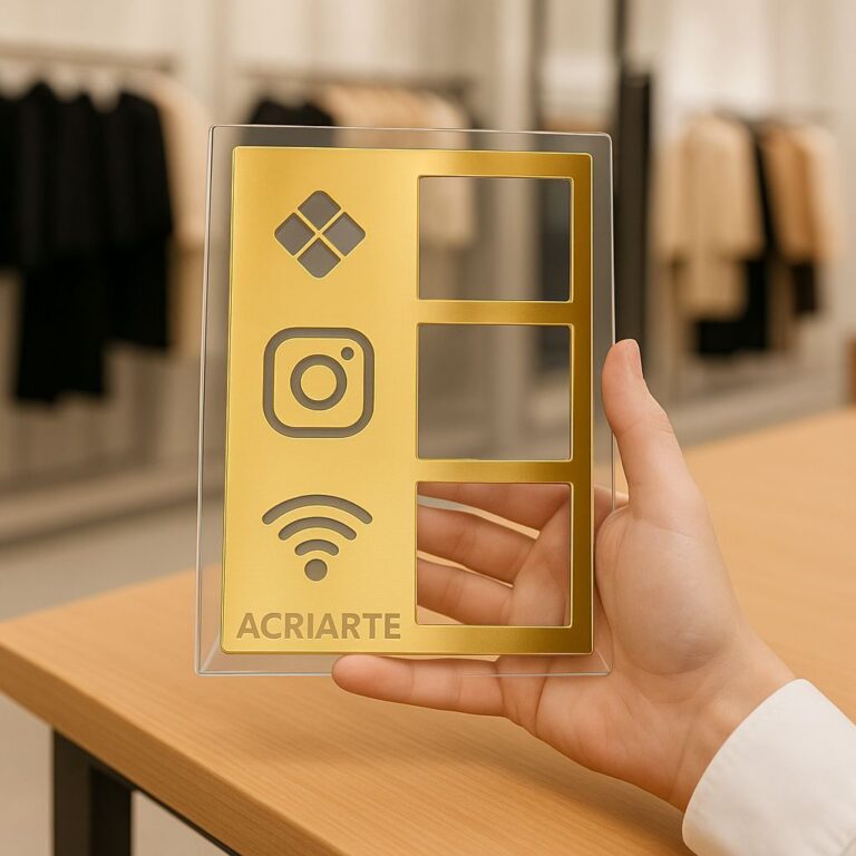 Plaquinha Pix em Acrílico, Plaquinha Instagram, W