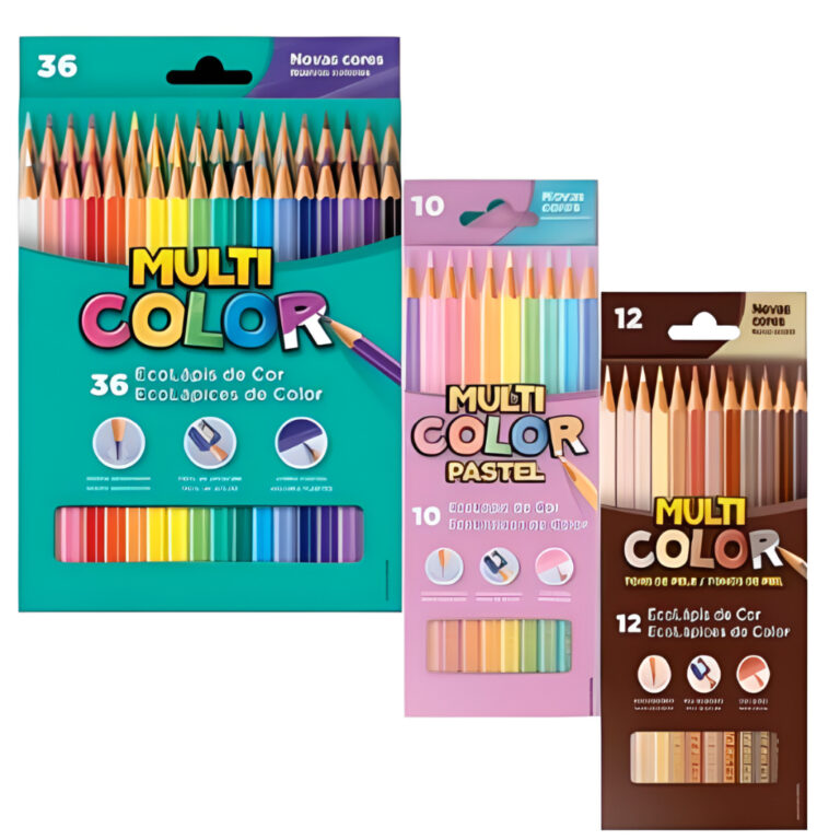 Kit Lápis De Cor Multicolor 36 Cores 12 Tons De P