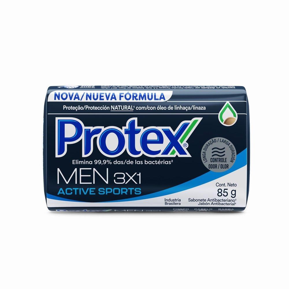Sabonete Em Barra Protex Men Active Sports 3X1 85G