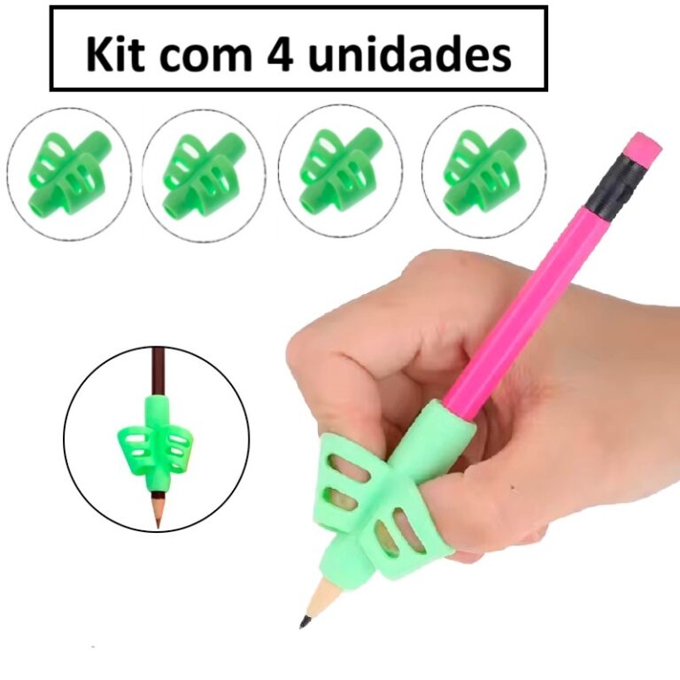 Adaptador Escrita Kit 4 Apoio De Dedos Lápis Escr