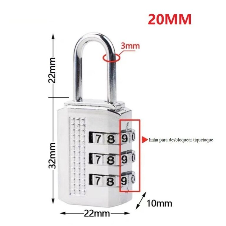 Cadeado 3 Digitos com Senha Armario Mala de Viagem