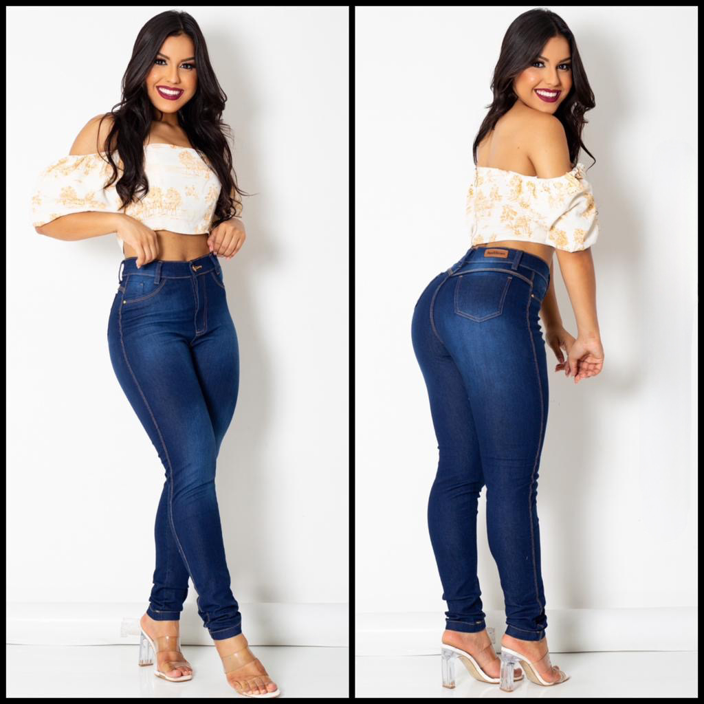 Calça Jeans Feminina Com Lycra Levanta Bumbum Elastano