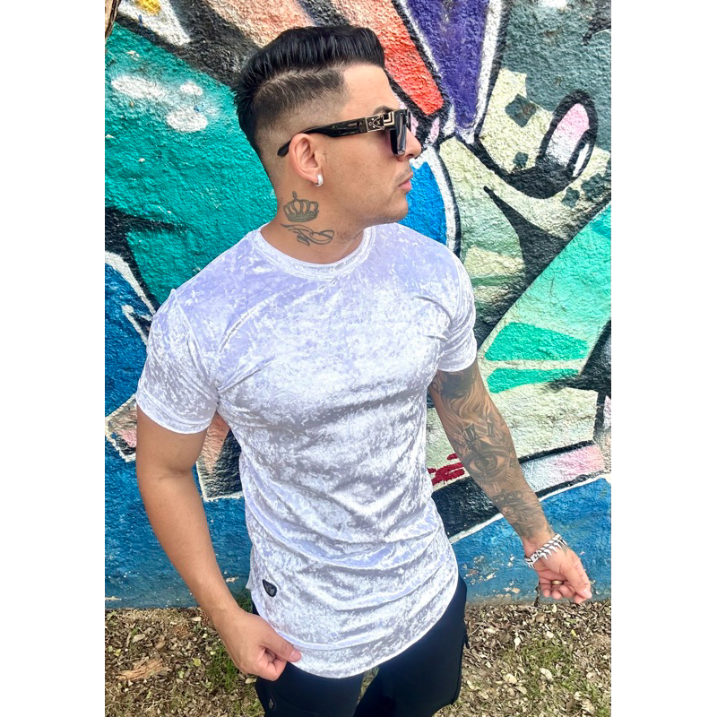 Camiseta Veludo Longline Slim