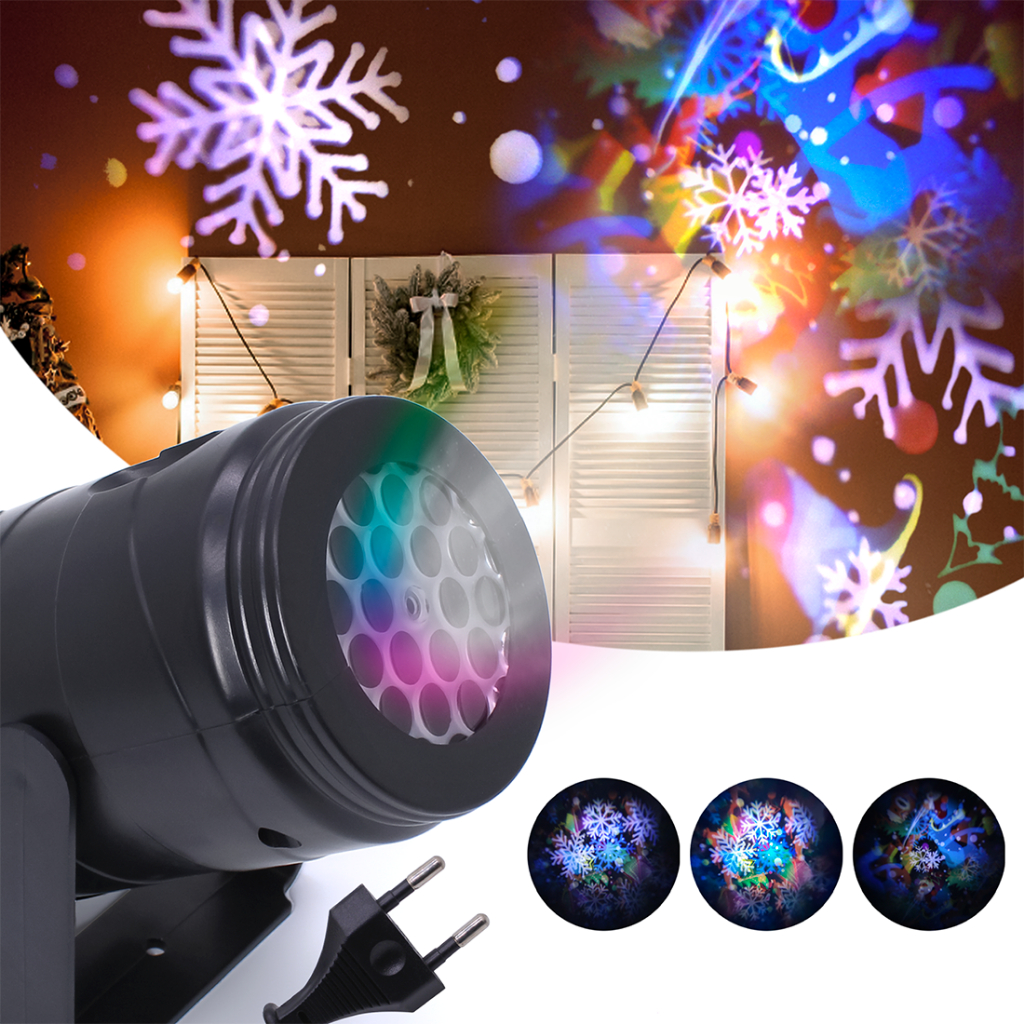 Projetor Led Natal Desenhos Natalinos Jardim 886 Laser Neve Árvore Ip44