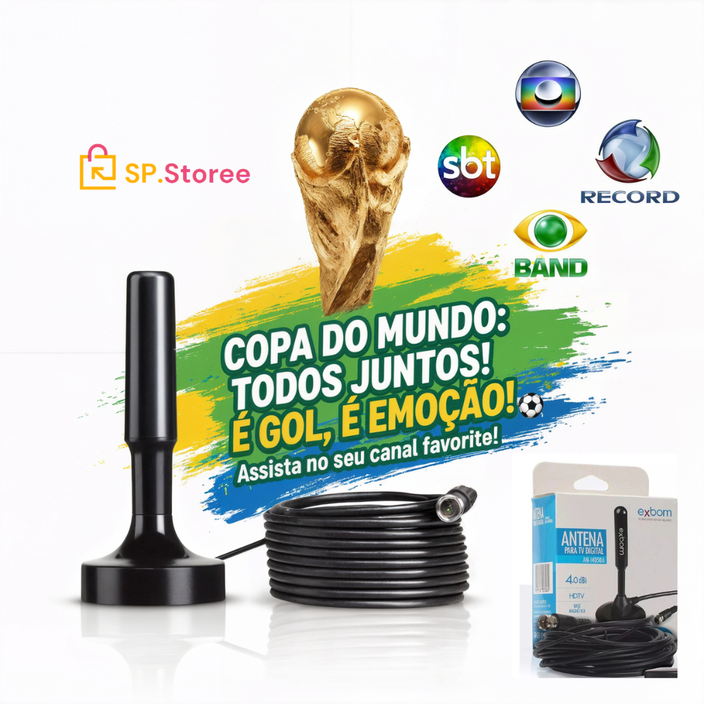 Antena Digital Alta sensibilidade – Tv Interna / Externa HDTV / UHF — Unidade