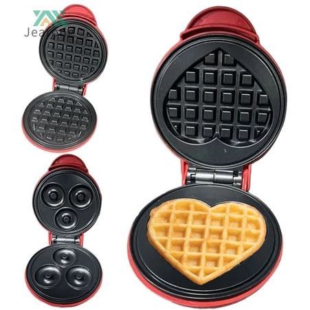 Mini Máquina De Waffle 3 em 1 Antiaderente Ferro 