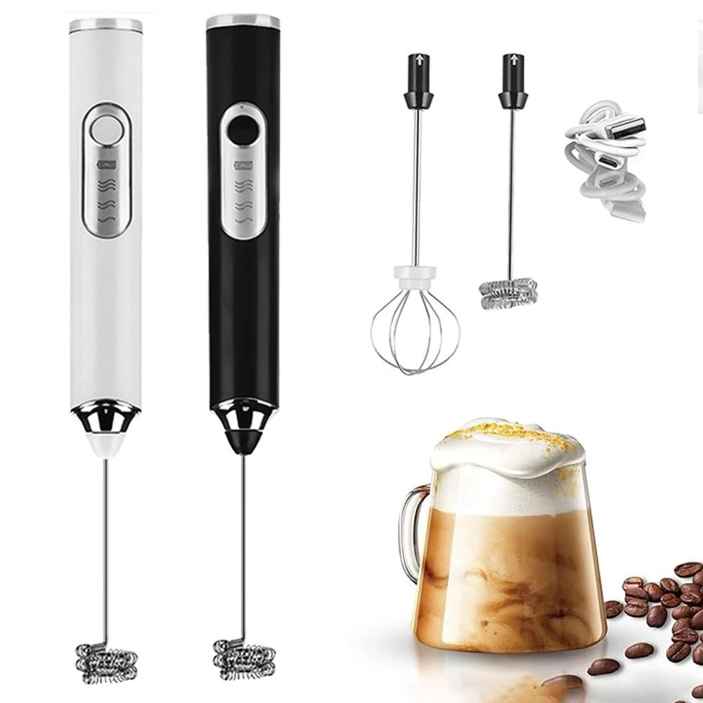 Mini Mixer Elétrico Portátil Recarregável USB, Misturador de Bebidas, Ovos, Cafés e Shakes – Bateria