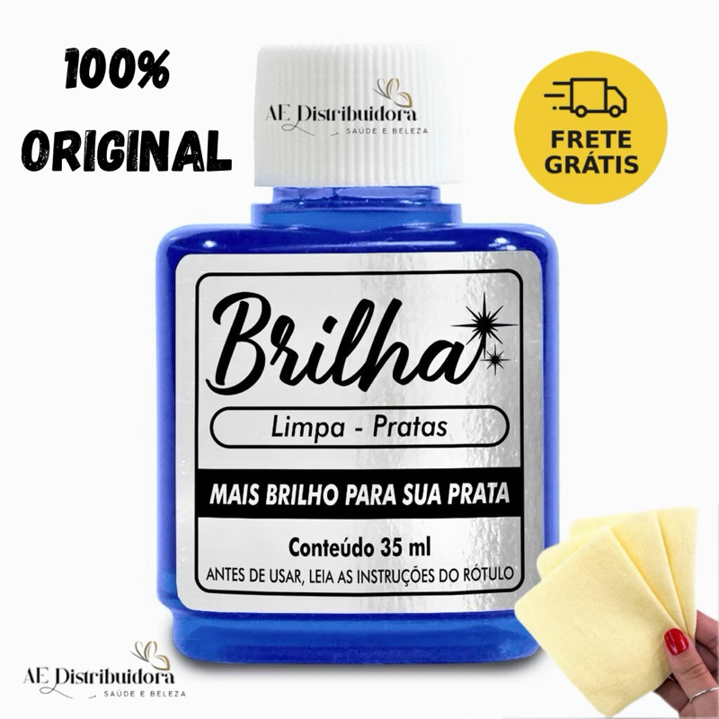 Limpa Prata Brilha 35ml  Removedor de Mancha e Oxidação- monzi, Dá Mais Brilho para Joias e Acessóri