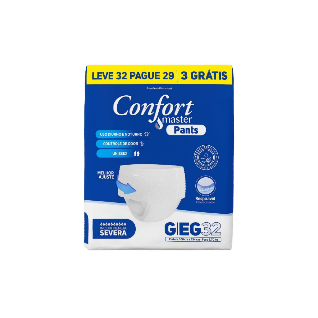 Fralda Calça Geriátrica Confort Master Pants G/EG | 32 Unidades