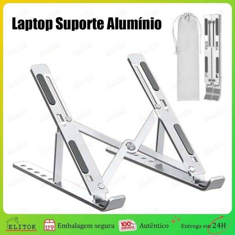 Suporte para laptop de alumínio dobrável, portá