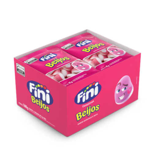 Bala Fini Gelatina Beijos 12 Unidades de 15gr