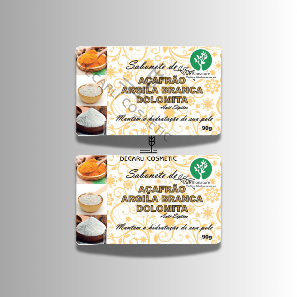 2 UN Sabonete Barra de Açafrão e Dolomita 90g – Bionature