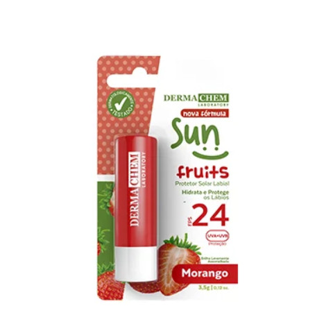Protetor Solar Labial Fps 24 Morango Dermachem 3,5