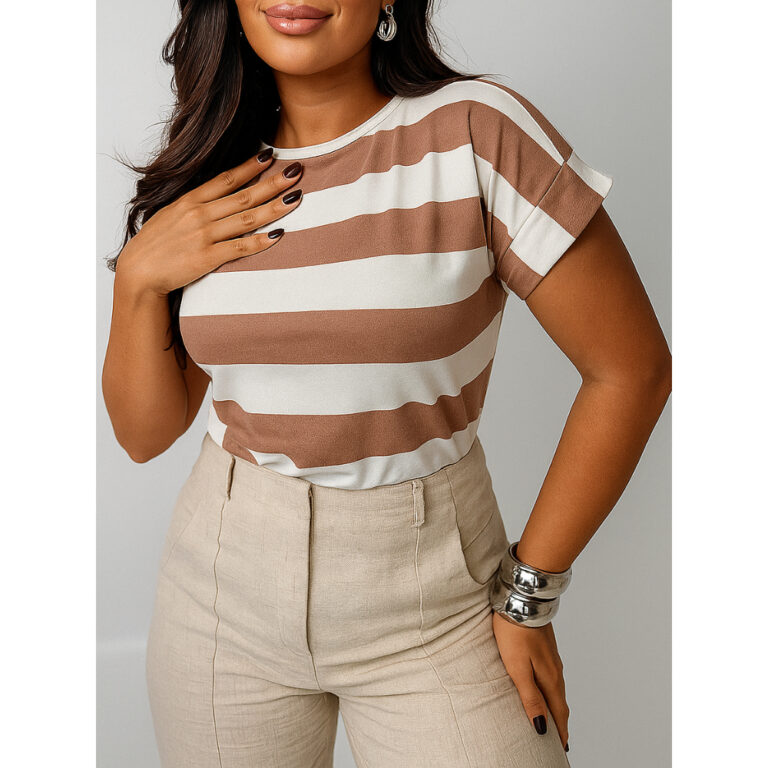 Blusa Blusinha Manga Curta Viscolycra Verao dia a 